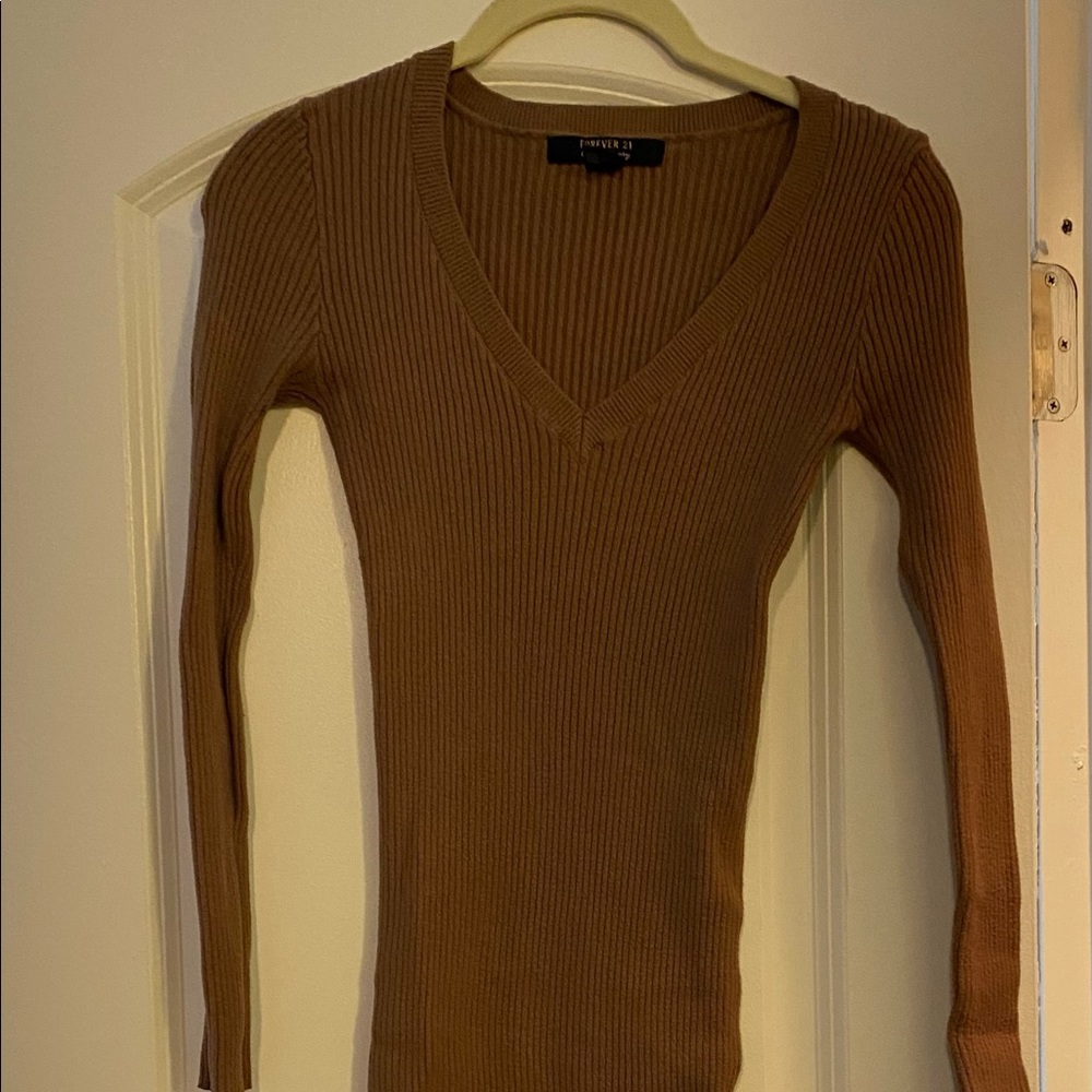 Forever 21 long sleeve cotton rib dress